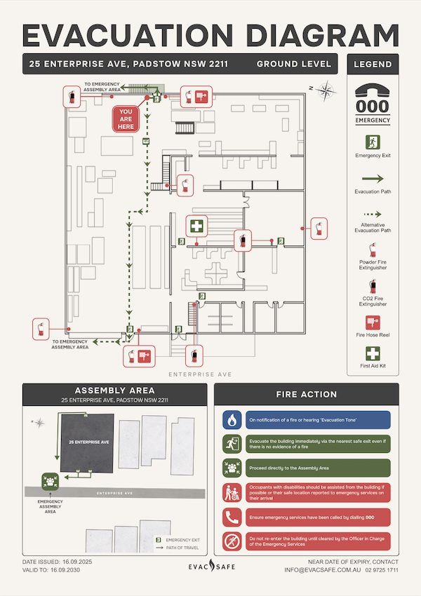 Nice Looking Evacuation Diagrams Design For NSW Compliance